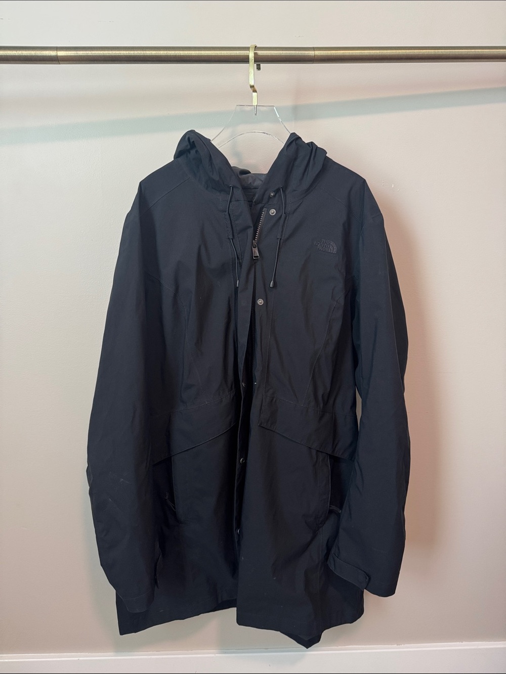 The North Face Black Hooded Raincoat Jacket